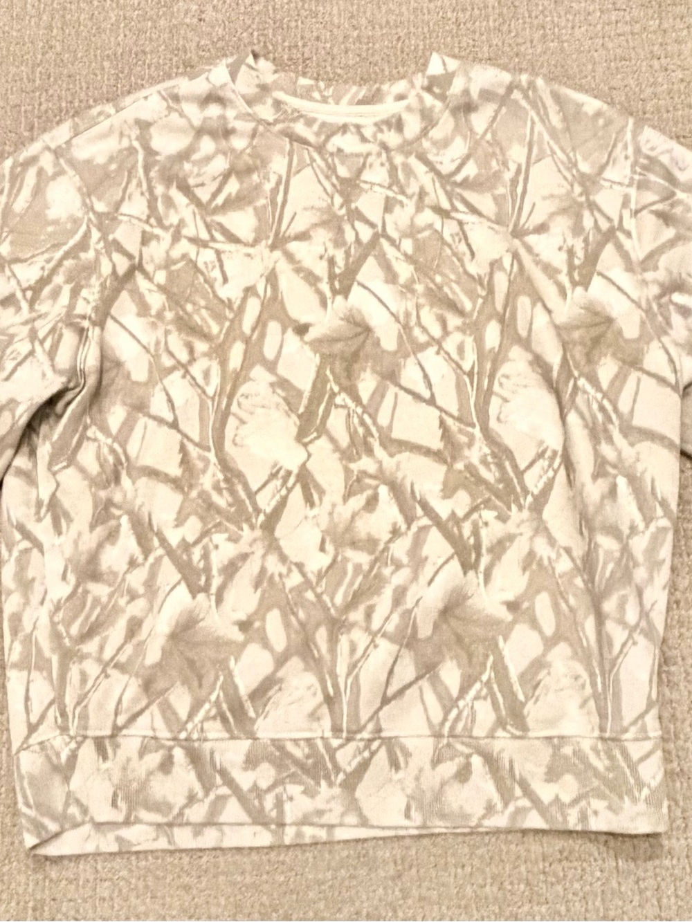 Camo Print Sweatshirt - Beige & Cream